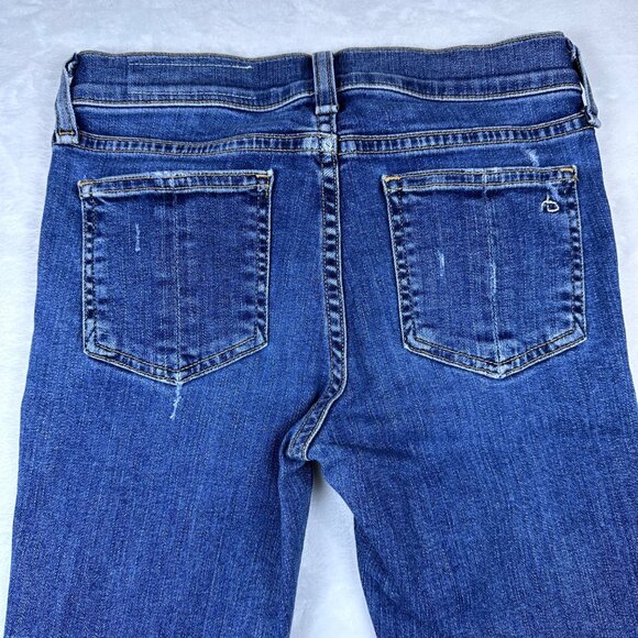 Rag & Bone Skinny Jeans Women’s 24 Blue Distressed La Paz Raw Hem Stretch Denim - Picture 5 of 11